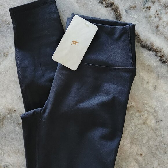 Fabletics High-Waisted Solid Black PowerHold 7/8 Leggings MEDIUM - Picture 1 of 4